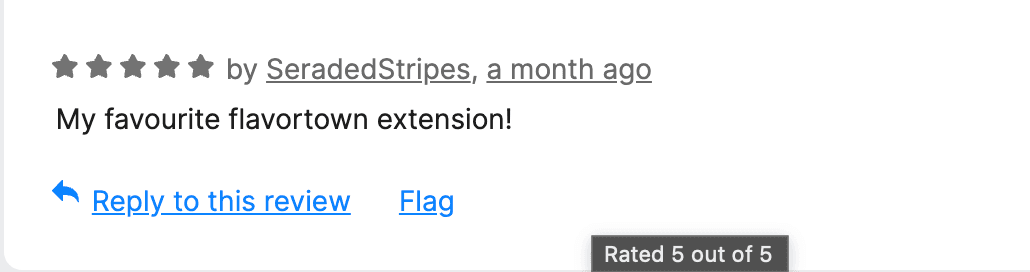 Flavortown Utils web store review screenshot